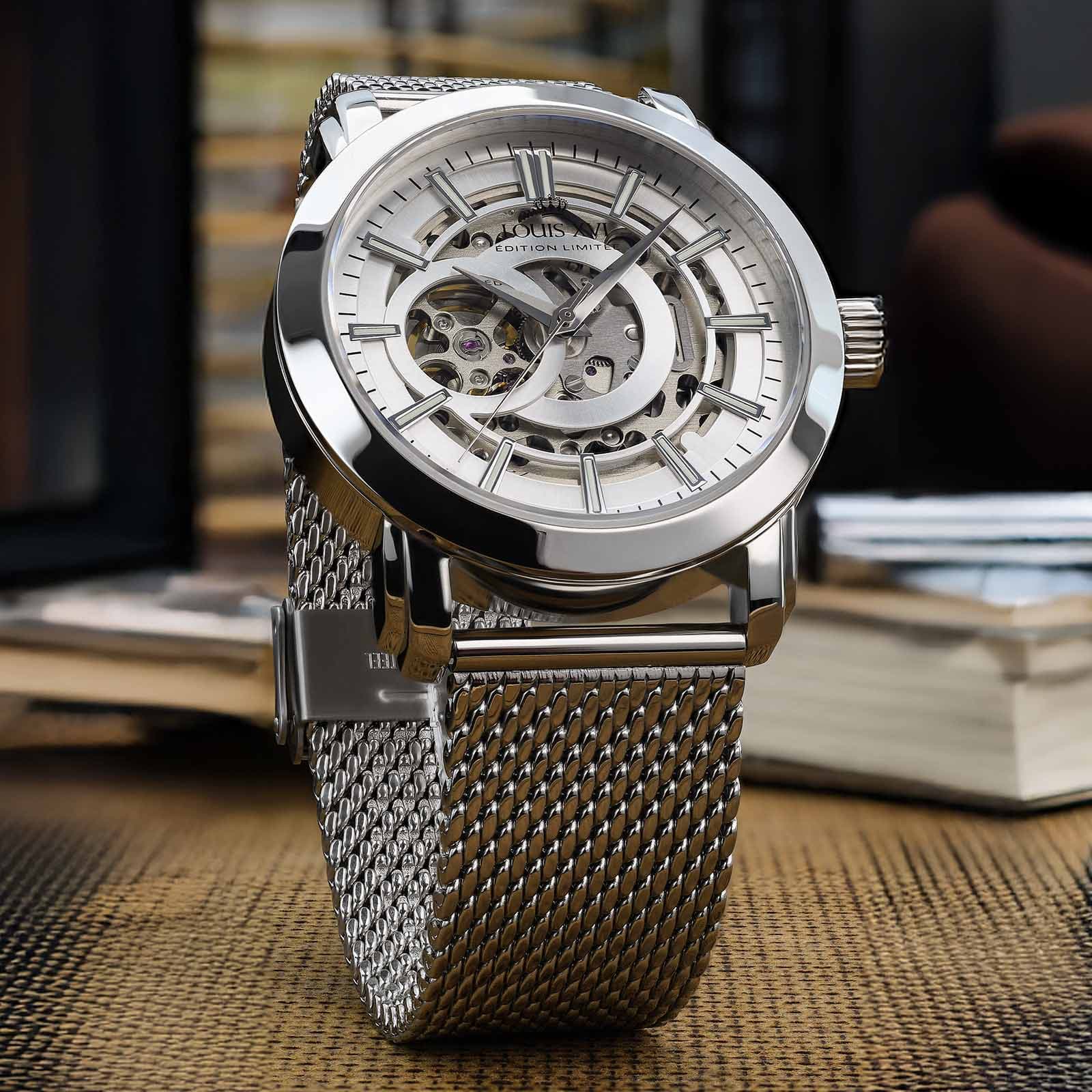 Louis XVI Limited Edition Silver Skeleton Watch